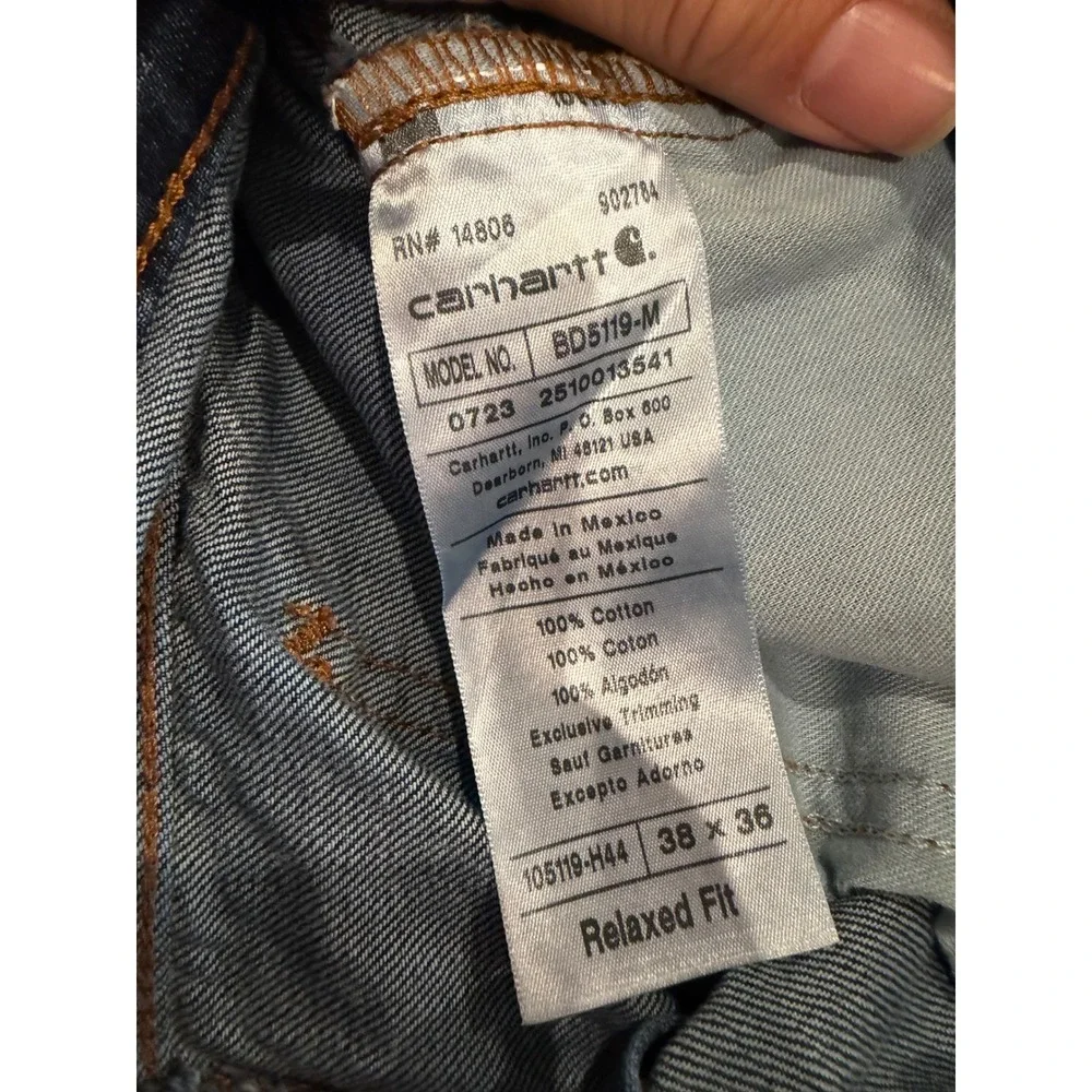 Carhartt‎ Relaxed Fit Dark Wash Denim Jeans Mens 38x36 BD5119-M Blue Cotton